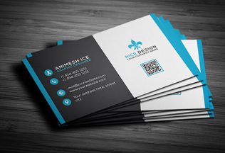 Modern business card design with QR