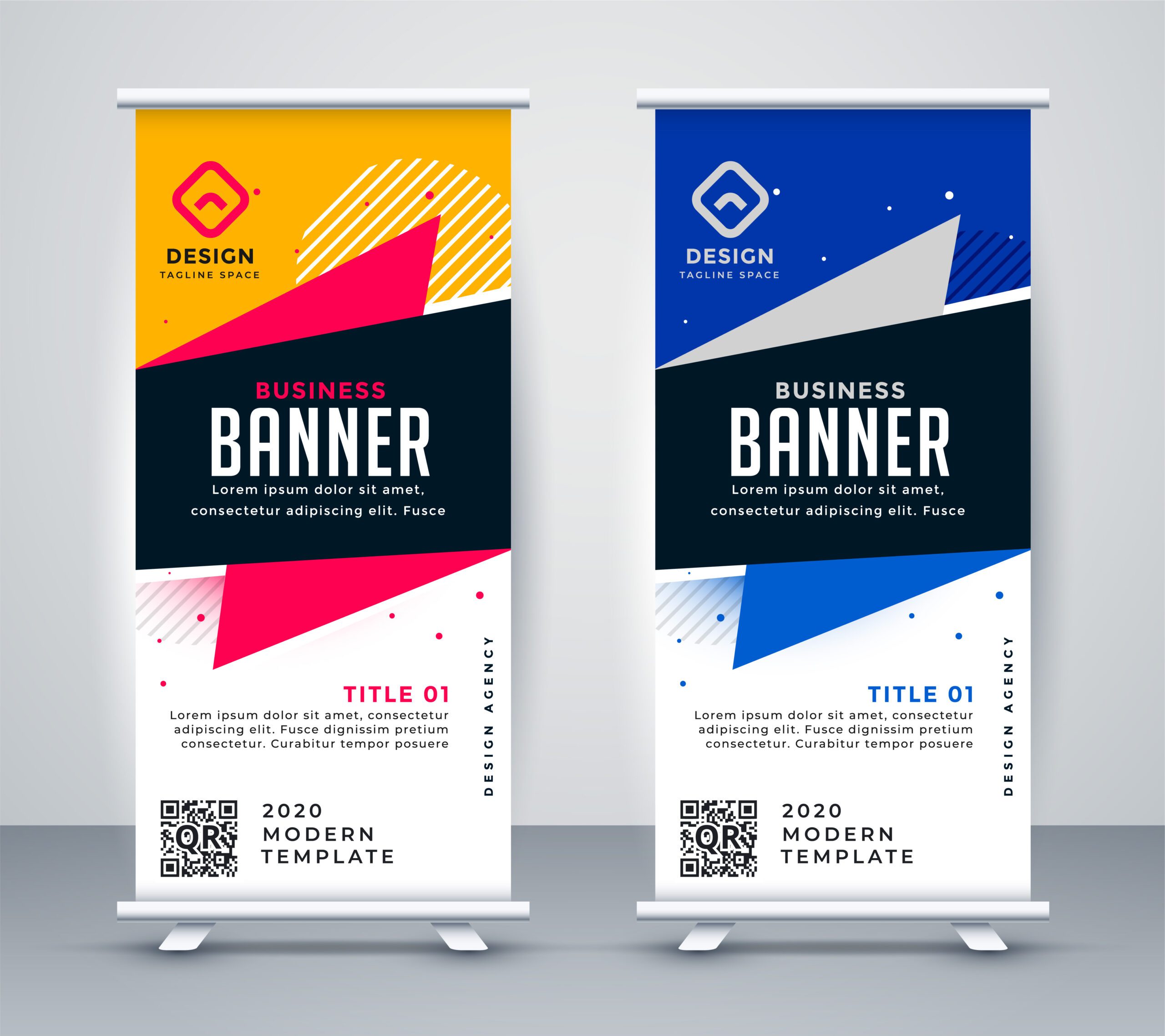 trendy roll up standee banner design template